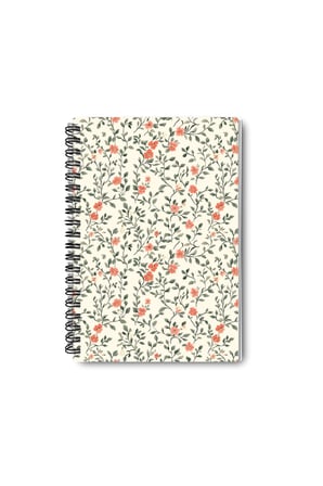 Mini Çiçekler Tasarım Tel Spiralli A5 Çizgisiz 4'lü Hatıra, Anı, Okul Defter Seti