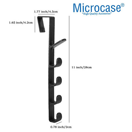 Microcase Taşınabilir Kapı Arkası Dikey 5 Kancalı Takı Eşya Çanta Şapka Kıyafet Askısı - BEYAZ AL4833 2 Adet