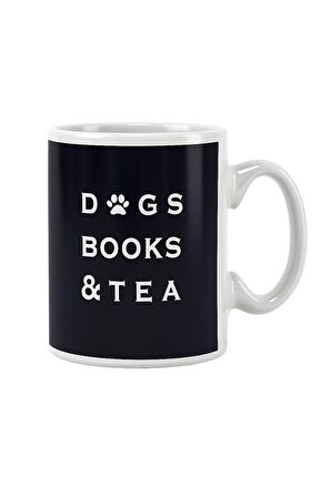 Dogs Books Tea Köpek Sever Arkadaş Hediye Baskılı Kupa Bardak