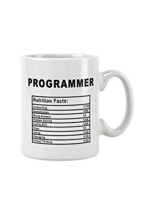 Programmer Nutrition Facts Bilgisayar Programcısı Yazılımcı Baskılı Kupa Bardak