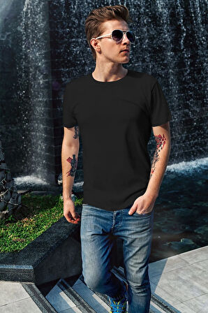 Exclusive Siyah %100 Pamuklu Erkek T-Shirt