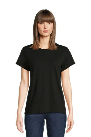 Black Softness: Regular Pamuklu Kadın Basic T-Shirt