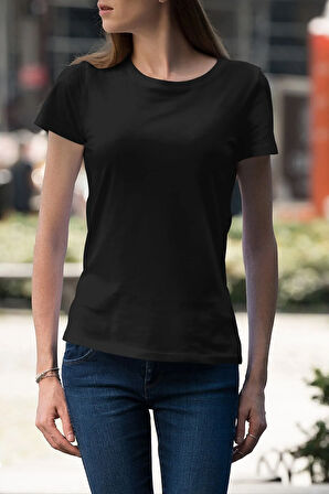 Premium Kalite Siyah %100 Pamuklu Unisex Tişört