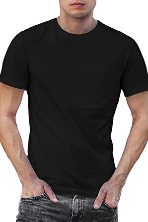 Retro Bisiklet Yaka Siyah Unisex T-Shirt