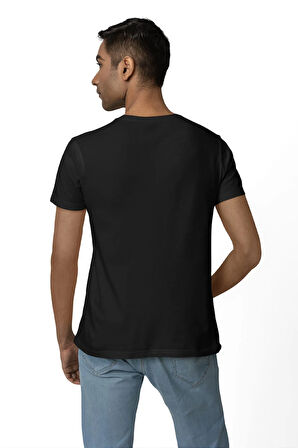 Siyah, %100 Pamuklu, Günlük Kadın Erkek Unisex Comfort T-Shirt