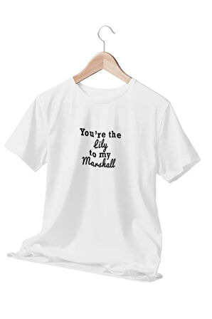 You're The Lily To My Marshall Baskılı How I Met Your Mother Eğlenceli Beyaz Unisex T-Shirt