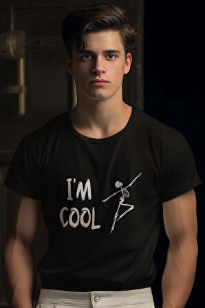 Cool İskelet Baskılı Eğlenceli Hediyelik Renkli Unisex T-Shirt