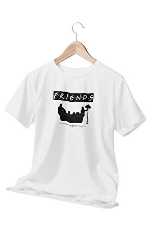 Friends Baskılı Sevgili, Eş, Özel Gün Hediye Beyaz Unisex T-Shirt No:3