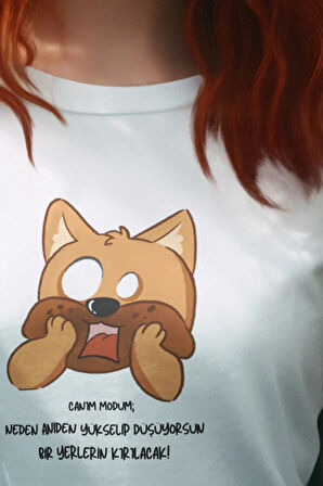 Canım Modum Baskılı Eğlenceli Hediyelik Beyaz Kadın T-Shirt