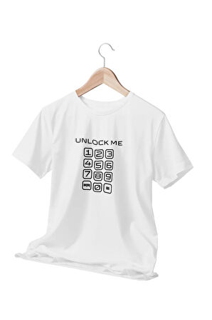 ''Unlock Me'' Baskılı Eğlenceli Unisex %100 Pamuklu T-Shirt
