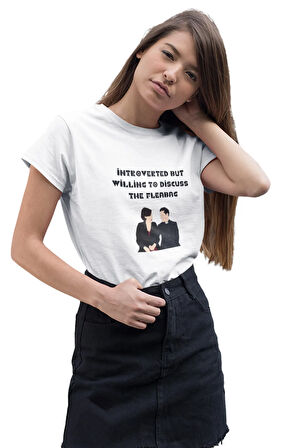 İntroverted But Willing To Discuss The Fleabag Temalı Unisex Beyaz T-Shirt