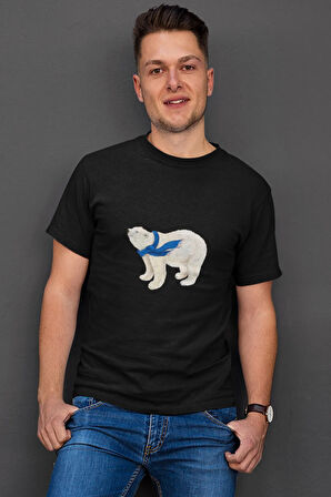 Sevimli Kutup Ayısı Baskılı Eğlenceli Unisex T-Shirt
