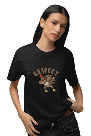 Respect Baskılı Hediyelik Eğlenceli Pamuklu Unisex T-Shirt