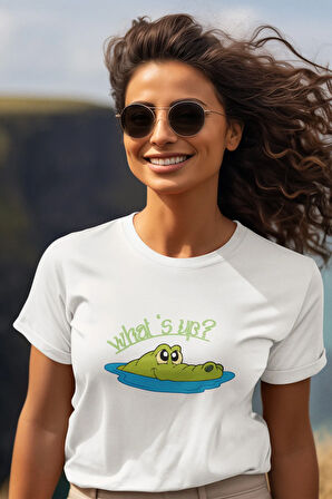 What's Up? Baskılı Hediyelik Eğlenceli Pamuklu Unisex T-Shirt