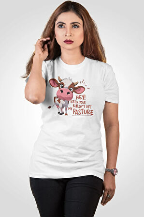 Hey! Keep Your Baskılı Unisex Regular Fit Pamuklu Beyaz Tişört