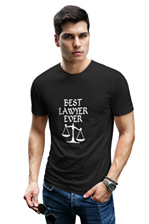 Best Lawyer Ever Baskılı Avukat Hediyelik Eğlenceli Siyah Unisex T-Shirt
