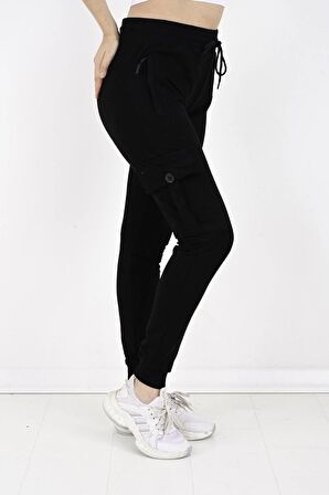 2 İplik Yanları Kargo Cepli Kadın Eşofman Altı-8820