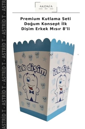 Premium Kutlama Seti Doğum Konsept İlk Dişim Erkek Mısır 8’li
