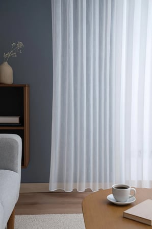 Natural Modern File Dokulu Keten Tül Perde PİLELİ Salon Oturma Odası Yatak Odası Çocuk Odası
