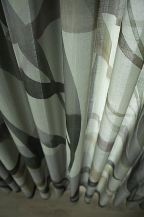 Floral Desenli Yeşil Şık Natural Keten Dokulu Tül Perde Salon Oturma Odası Yatak Odası Çocuk Odası