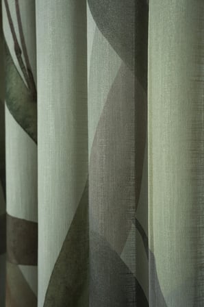 Floral Desenli Yeşil Şık Natural Keten Dokulu Tül Perde Salon Oturma Odası Yatak Odası Çocuk Odası