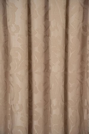 Modern Şık Kabartmalı Jakarlı Bej Fon Perde Salon Oturma Odası Yatak Odası Çocuk Odası