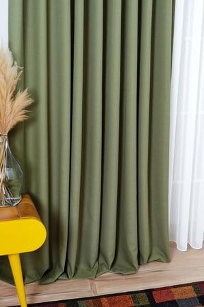 Doğal Dokulu Keten Görünümlü Dekoratif PİLESİZ Fon Perde Salon Yatak Odası