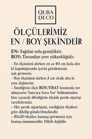 Doğal Dokulu Keten Görünümlü Dekoratif PİLESİZ Fon Perde Salon Yatak Odası