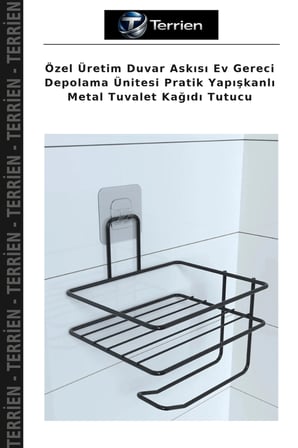 Özel Üretim Duvar Askısı Ev Gereci Depolama Ünitesi Pratik Yapışkanlı Metal Tuvalet Kağıdı Tutucu