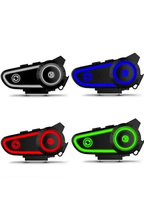 3 Adet RGB Motosiklet Kask Kulaklığı – Bluetooth Kask Kulaklık, Tek Tuş Kontrol, RGB Aydınlatma, Müzik Navigasyon Telefon Görüşmesi, Helmet Headset