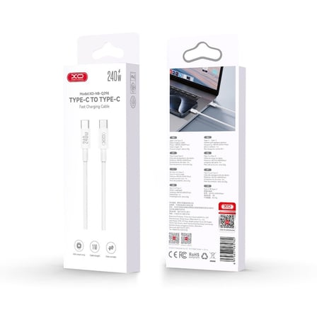 Delux Serisi Bilgisayar Tablet Bağlantı XO NB-Q298 240W Type-C to Type-C 1 Metre