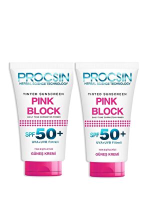 Pink Block Aydılantıcı Spf50+ 2x50ml Güneş Kremi