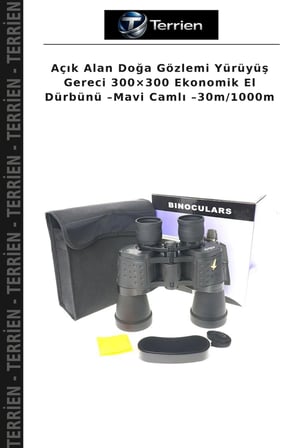 Açık Alan Doğa Gözlemi Yürüyüş Gereci 300×300 Ekonomik El Dürbünü –Mavi Camlı –30m/1000m