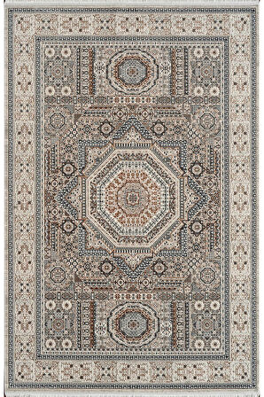 Royal Halı Marlow QJ02A Krem Lacivert Multi Akrilik Yumuşak Dokulu Klasik Vintage Halı
