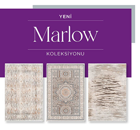 Royal Halı Marlow QJ05A Krem Gri Akrilik Yumuşak Dokulu Çizgili Modern Halı