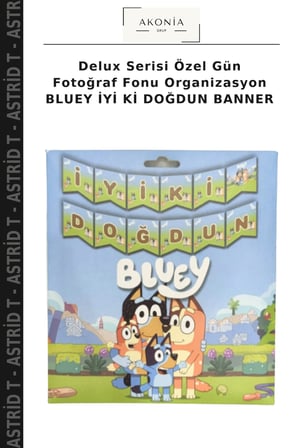 Delux Serisi Özel Gün Fotoğraf Fonu Organizasyon BLUEY İYİ Kİ DOĞDUN BANNER