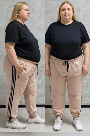 BYN-2225-BATTAL BEDEN 2 İPLİK Kadın EŞOFMAN