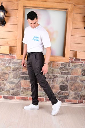 QUITS KIDS BEL VE PAÇA LASTİKLİ YANLARI KARGO CEP FERMUARLI ERKEK PANTOLON-4444