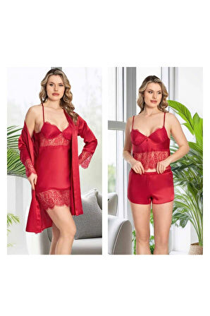 Kadın Saten 6'lı Dantelli Gelin Çeyiz Seti JQ.4R.8K1.MK