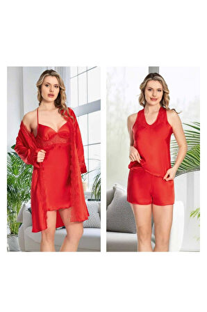 Kadın Saten 6'lı İşlemeli Gelin Çeyiz Seti JQ.4R.6K6.MK