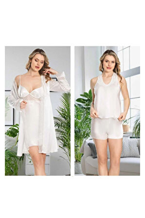 Kadın Saten 6'lı İşlemeli Gelin Çeyiz Seti JQ.4R.6K6.MK