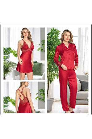 Kadın Saten 6'lı Dantelli Gelin Çeyiz Seti JQ.4R.7K1.MK