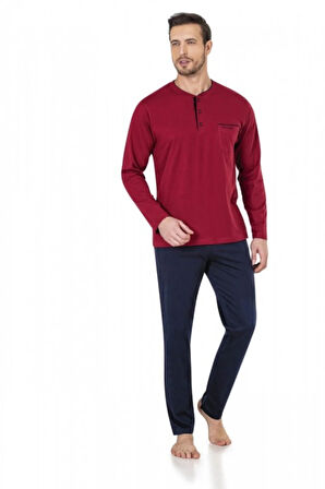 Erkek Robdöşambırlı - %100 Pamuklu Pijama Takımı 3'lü Kutulu Damat Çeyiz Seti 6.Q.7K.1.K.6