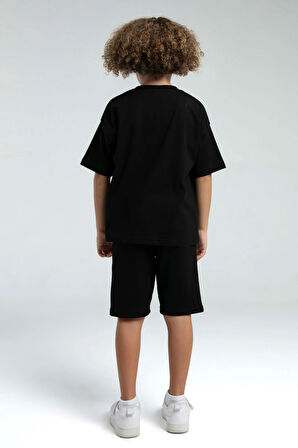 Erkek Çocuk Baskılı %100 Pamuklu Şortlu Takım