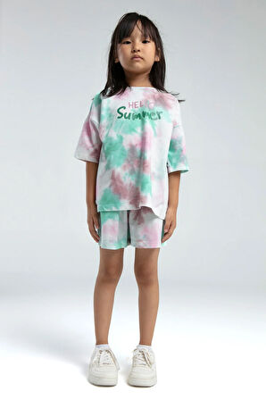 Kız Çocuk Çok Renkli %100 Pamuklu Şort Takım