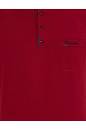 %100 Pamuklu Bordo Kutulu Erkek Çeyiz Pijama Takımı (1 Çift Çorap Hediyeli) 6PQI5EKR6RKE5.3L