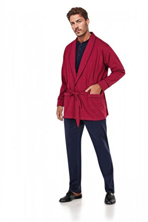 Robdöşambırlı Pijama Takımı 3'lü Kutulu Damat Çeyiz Seti (1 Çift Çorap Hediyeli) 6PQI7EKR1RKE6.4L