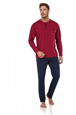 Robdöşambırlı Pijama Takımı 3'lü Kutulu Damat Çeyiz Seti (1 Çift Çorap Hediyeli) 6PQI7EKR1RKE6.4L