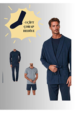 Pamuklu Özel Kutulu Röpdoşambırlı Damat Çeyiz Seti (+1 Çift Çorap Hediyeli) 6PQI7EKR5RKE1.6L