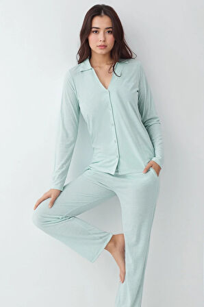 Kadın Modal Pamuklu Pijama Takımı Çorap Hediyeli QP9K1R1K5R